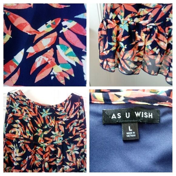 AS U WISH sleeveless printed dress with pockets - Picture 8 of 8